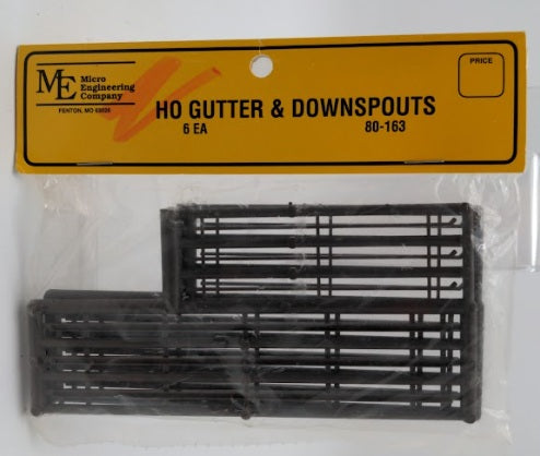 Micro Engineering 80-163 HO Scale Gutters & Downspouts (Pack of 6)