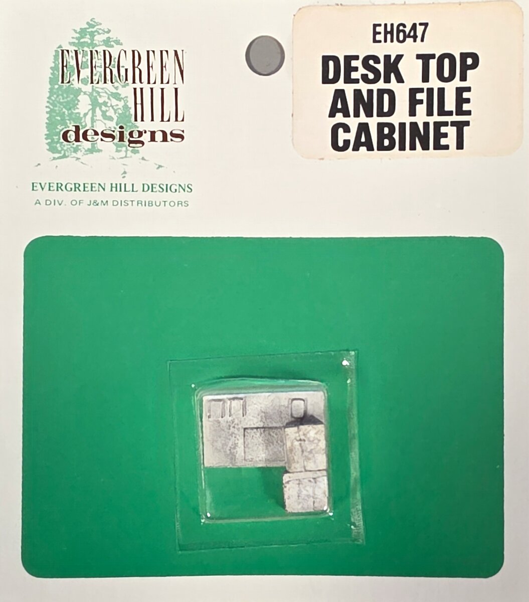 Evergreen Hill 647 HO ScaleDesk Top and File Cabinet
