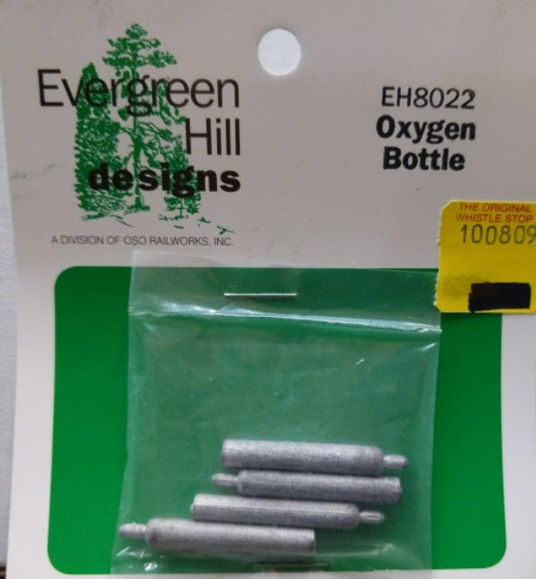 Evergreen Hill EH8022 O White Metal Oxygen Bottle (Pack of 4)