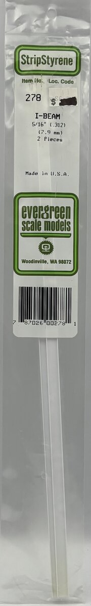 Evergreen Scale Models 278 .312