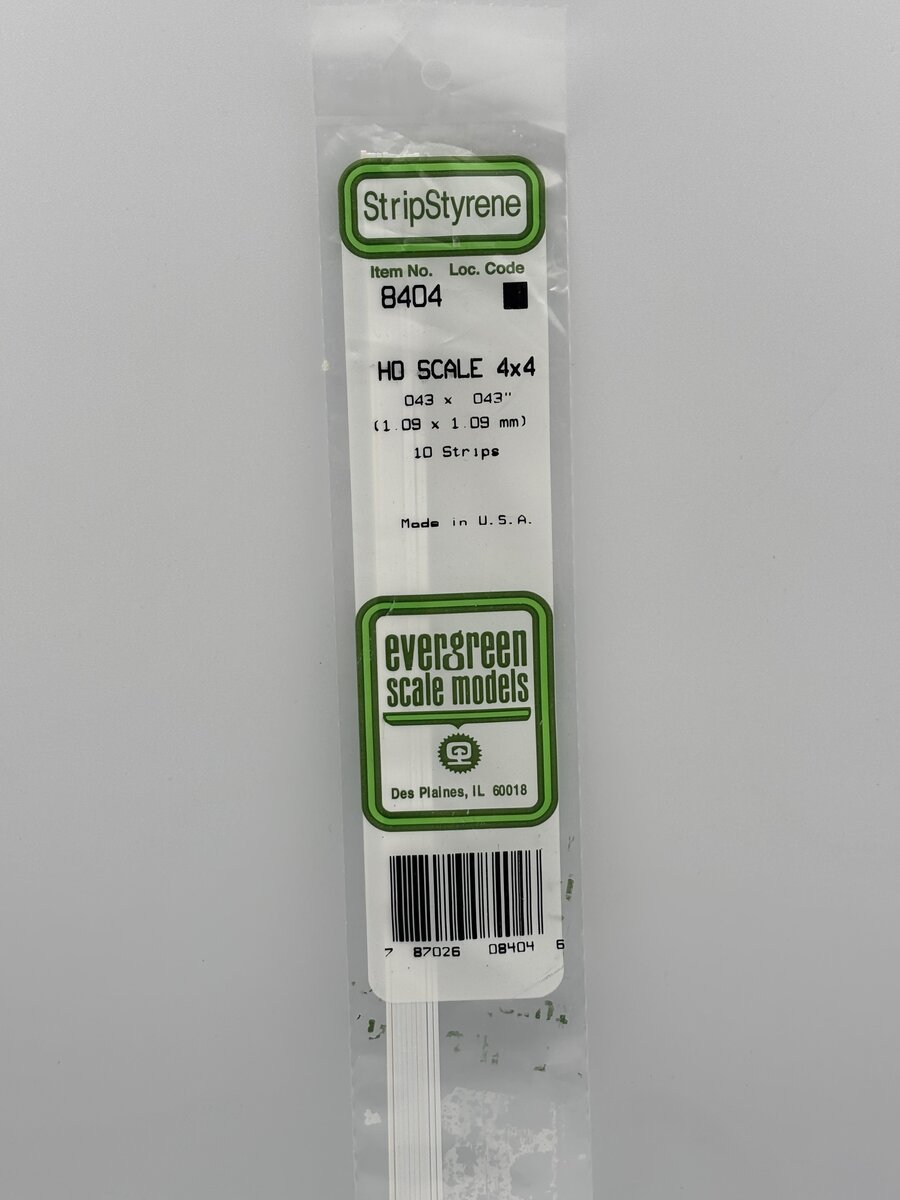 Evergreen Scale Models 8404 HO .043