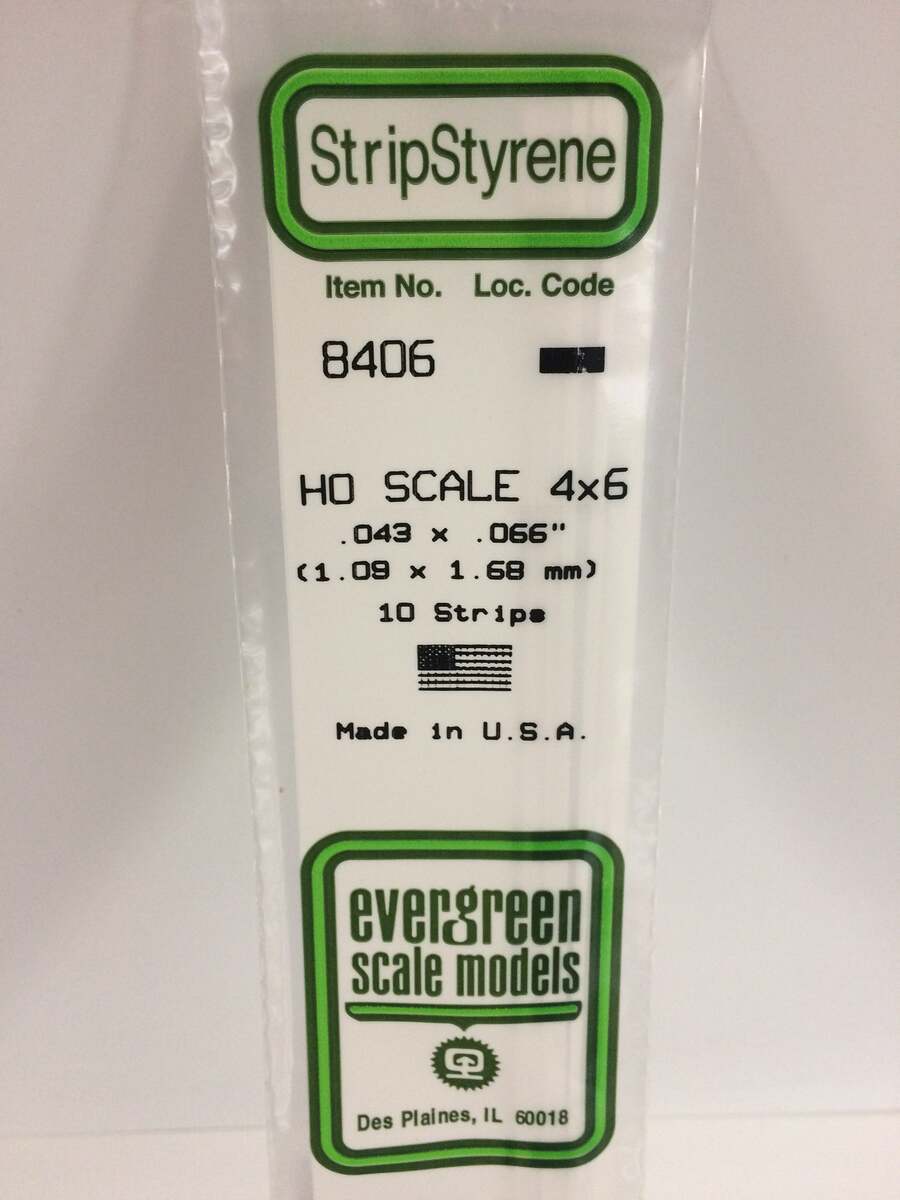 Evergreen Scale Models 8406 HO .043