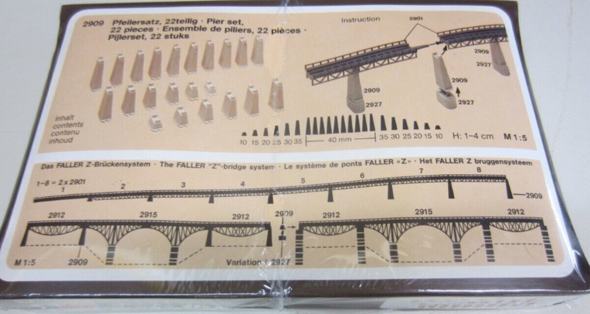 Faller 2909 Z Scale Pieces Graduated Stone Pier (Set of 22)