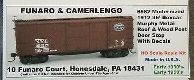 Funaro & Camerlengo 6582 HO NYC 1912 36' DS Steel Und. Boxcar w/NYC Decals