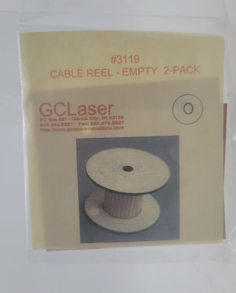 GCLaser 3119 O Scale Cable Reels Empty Laser Cut Wood Kit (Pack of 2)