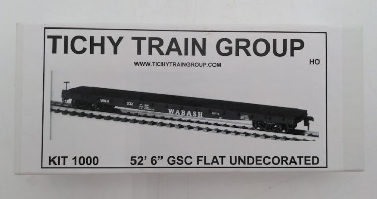 Tichy 1000 HO Scale Undecorated 53' 6" GSC Commonwealth Flatcar Kit