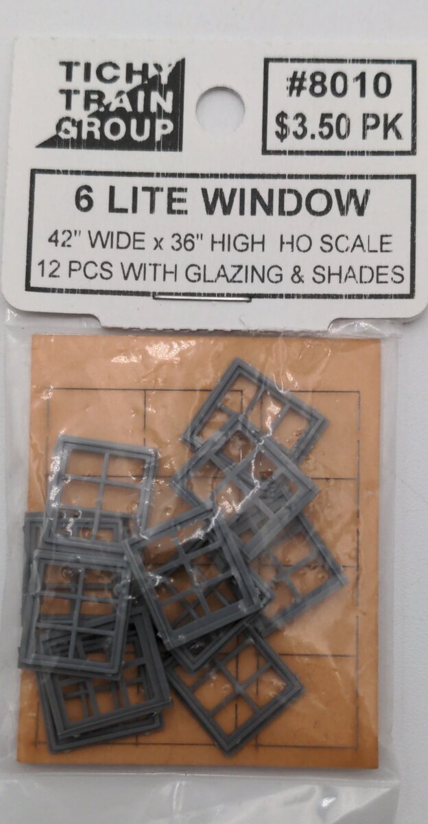 Tichy 8010 HO 42" x 36" 6-Lite Window (12)