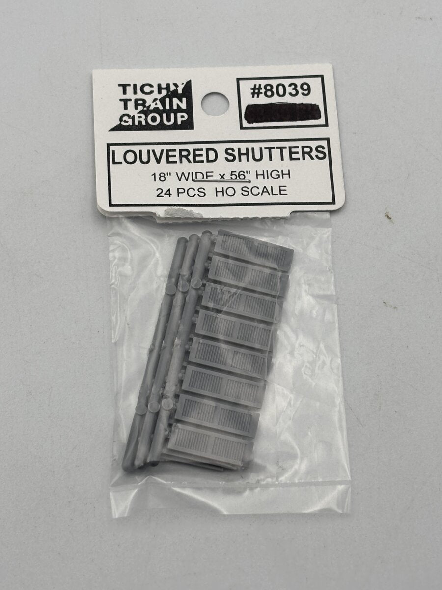 Tichy 8039 HO 18" x 56" Louvered Shutters (Pack of 24)