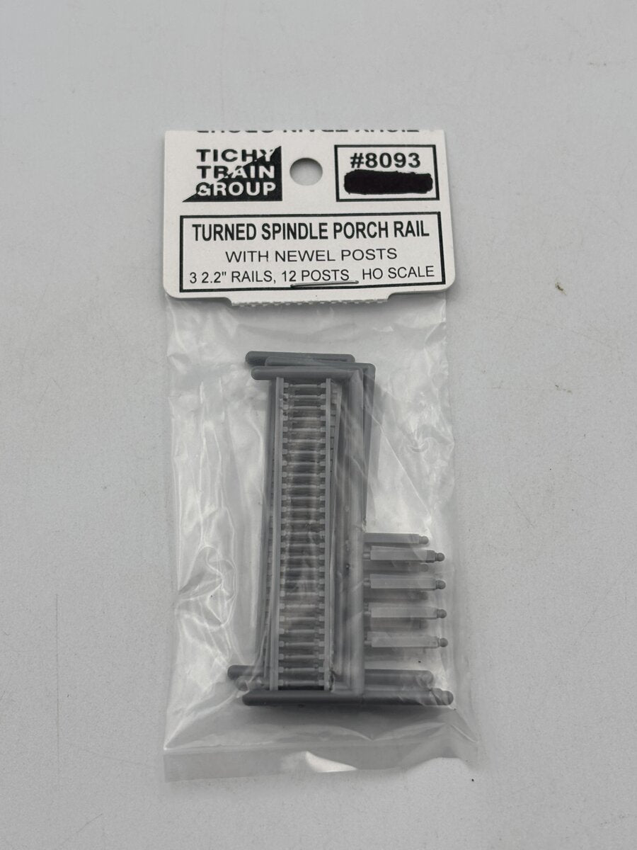 Tichy 8093 HO 16' Long & 40" Tall Turned Spindle Porch Rail (Pack of 3)