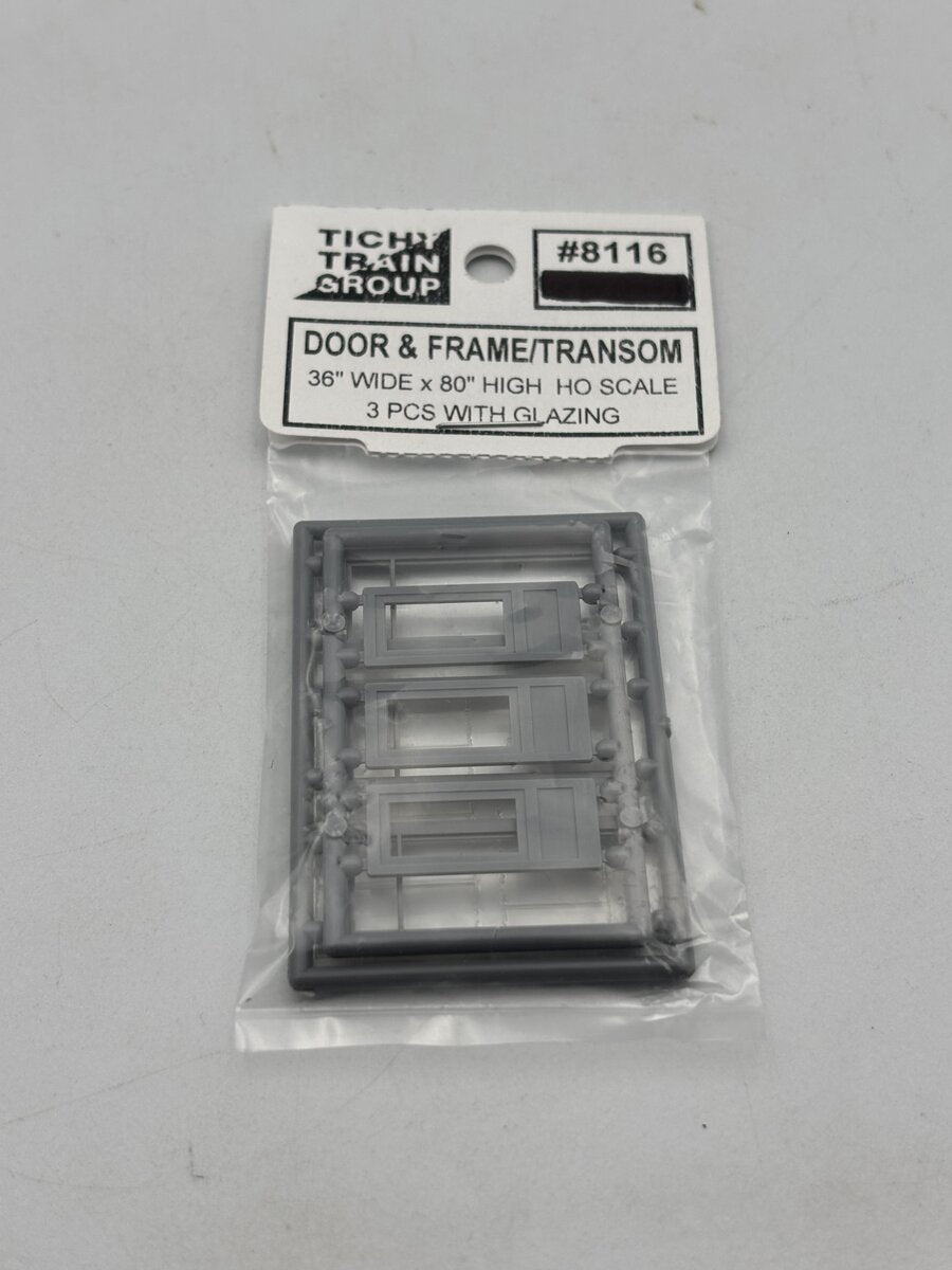 Tichy 8116 HO Residential Door And Frame With Transom (Pack of 3)