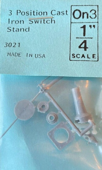 Grandt Line 3021 O And On3 3 Position Cast Iron Switch Stand Plastic Kit