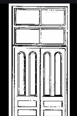 Grandt Line 3624 O 65" x 12' Double Storefront Door w/Arched Window & Transcom