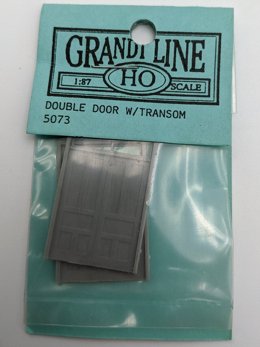 Grandt Line 5073 HO Scale Double Door with Transom (Pack of 2)