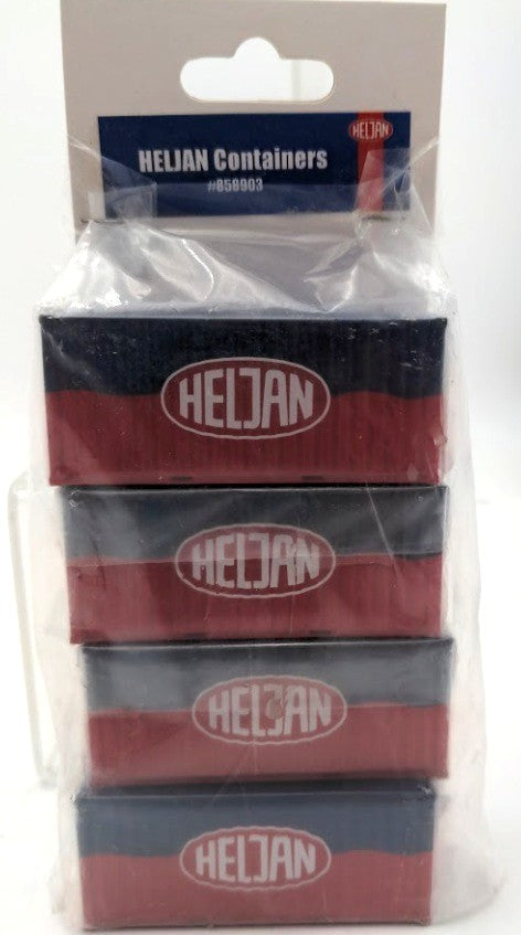 Heljan 858903 HO Scale Heljan Magnetic Metal Container (Set of 4)