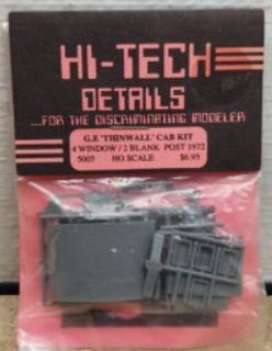 Hi-Tech Details 5005 HO GE Diesel Thinwall Post-1972 4-Window/2-Blank Cab Kit