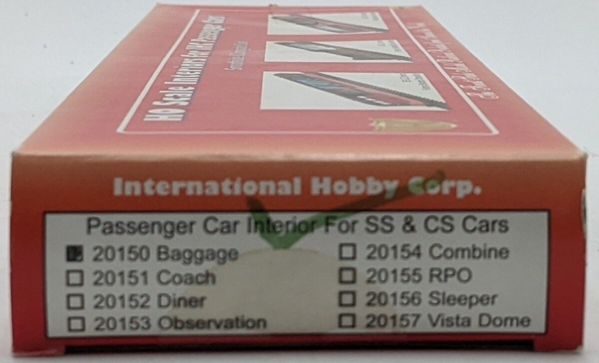 IHC 20150 HO Scale Baggage Car Interior for Both Smooth and Corrugated Sides