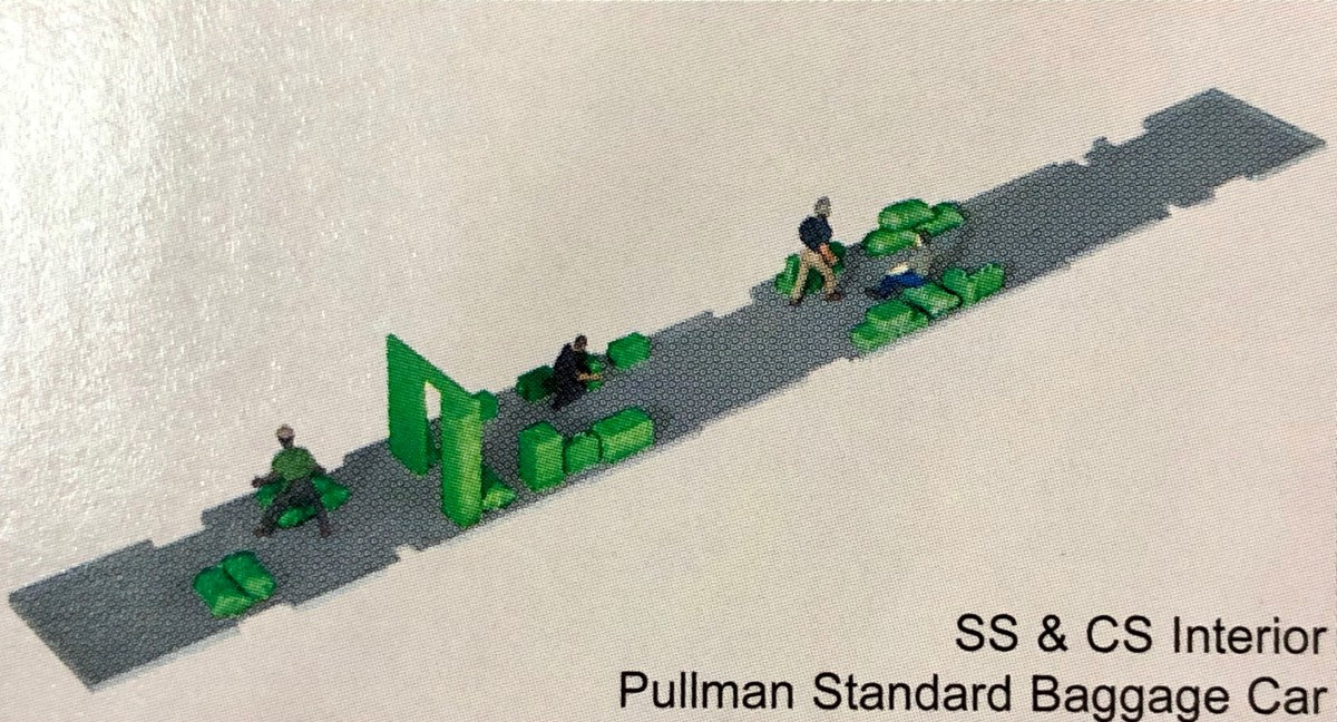 IHC 20150 HO Scale Baggage Car Interior for Both Smooth and Corrugated Sides
