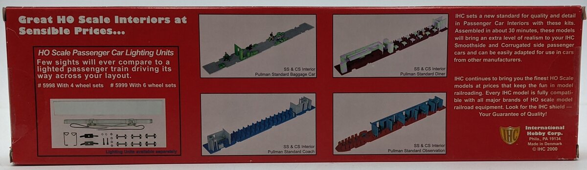 IHC 20151 HO Scale Coach Car Interior for Both Smooth and Corrugated Sides