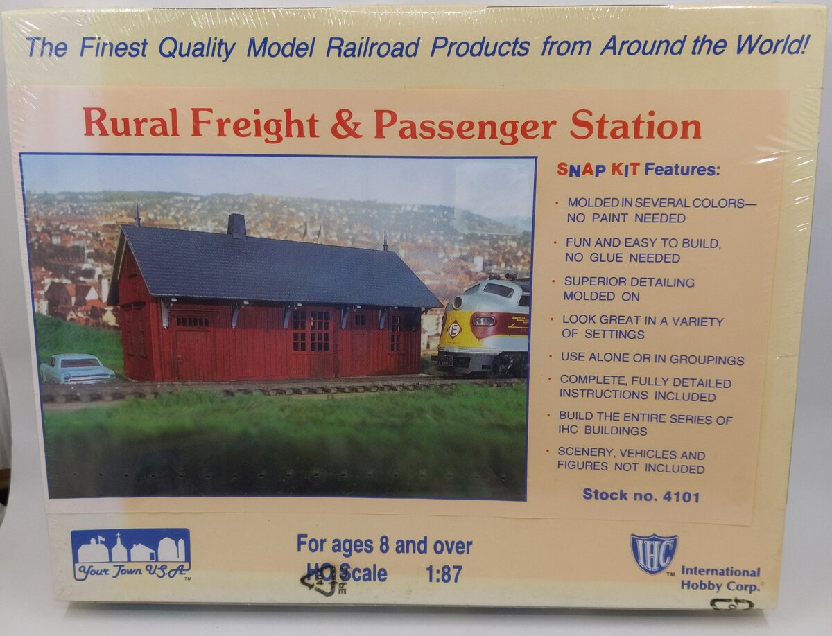 IHC 4101 HO Rural Freight and Passenger Station Building Kit