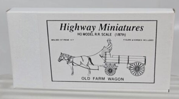 Jordan Products 107 HO Scale Old Farm Wagon With 2-Horse Team & Driver Kit