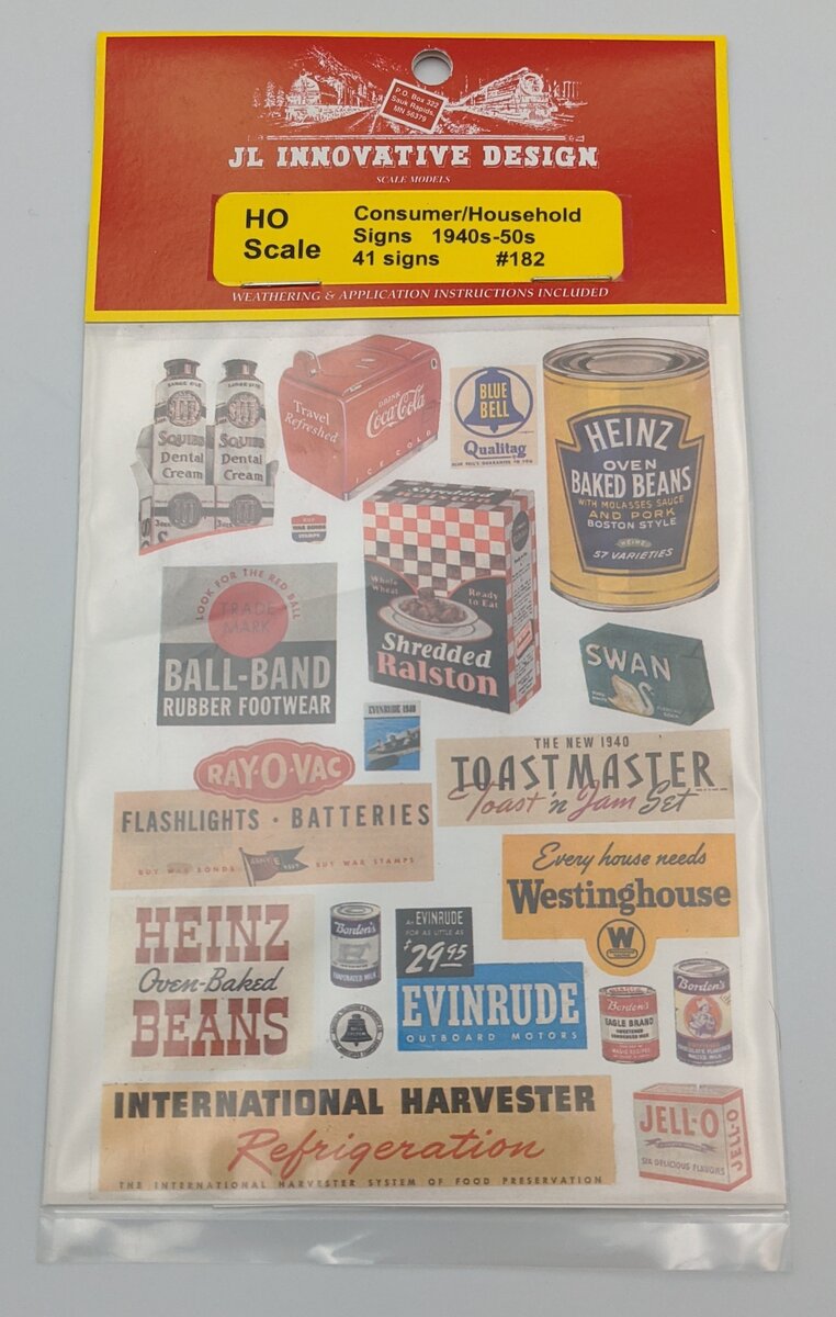 JL Innovative Design 182 HO Consumer Product Posters 1940 & 1950 (Pack of 41)