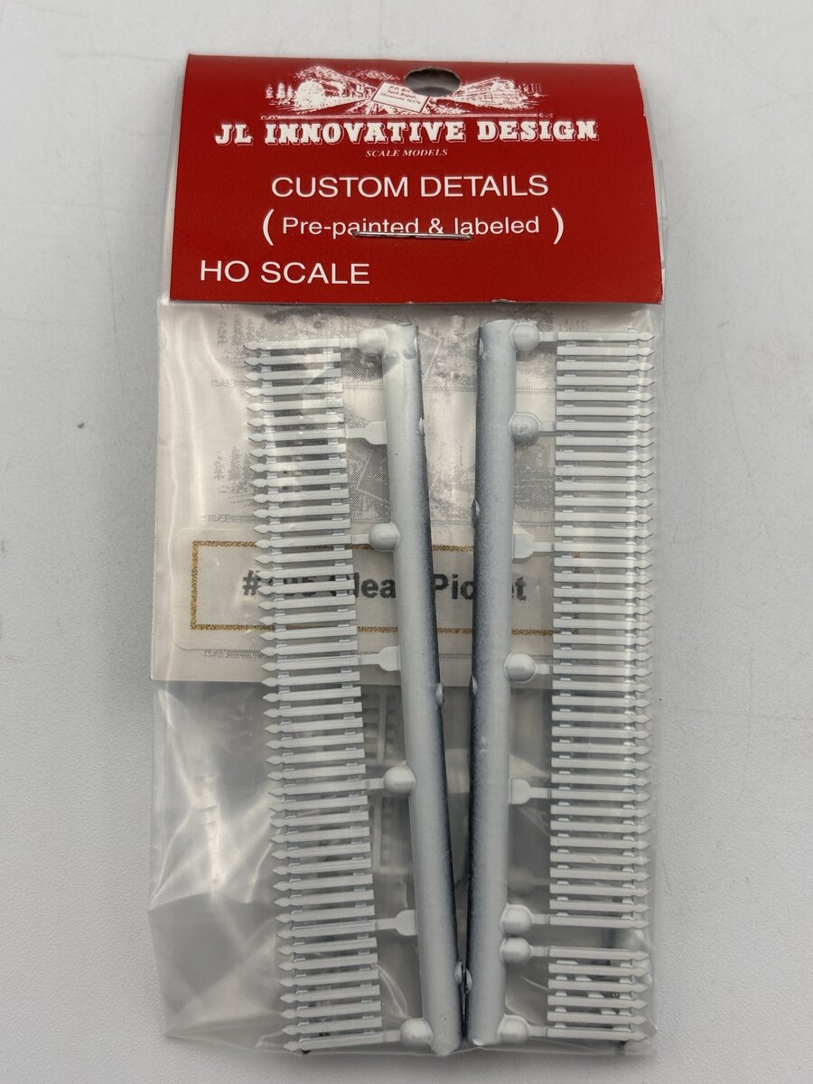 JL Innovative Design 361-705 HO Scale White Picket Fence Clean