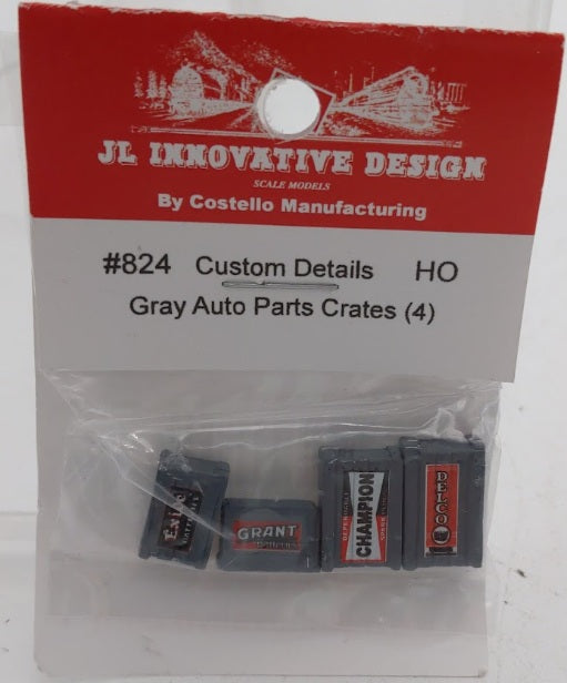 JL Innovative Design 824 HO Scale Gray Asst. Auto Crates (Pack of 4)