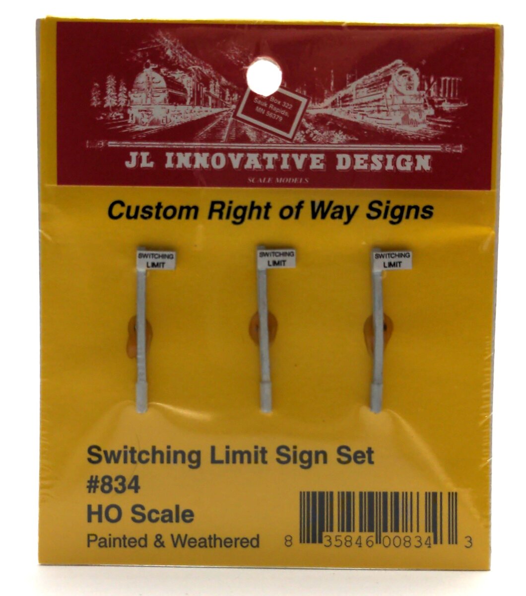 JL Innovative Design 834 HO Custom Switching Limit Sign Set  (Pack of 3)