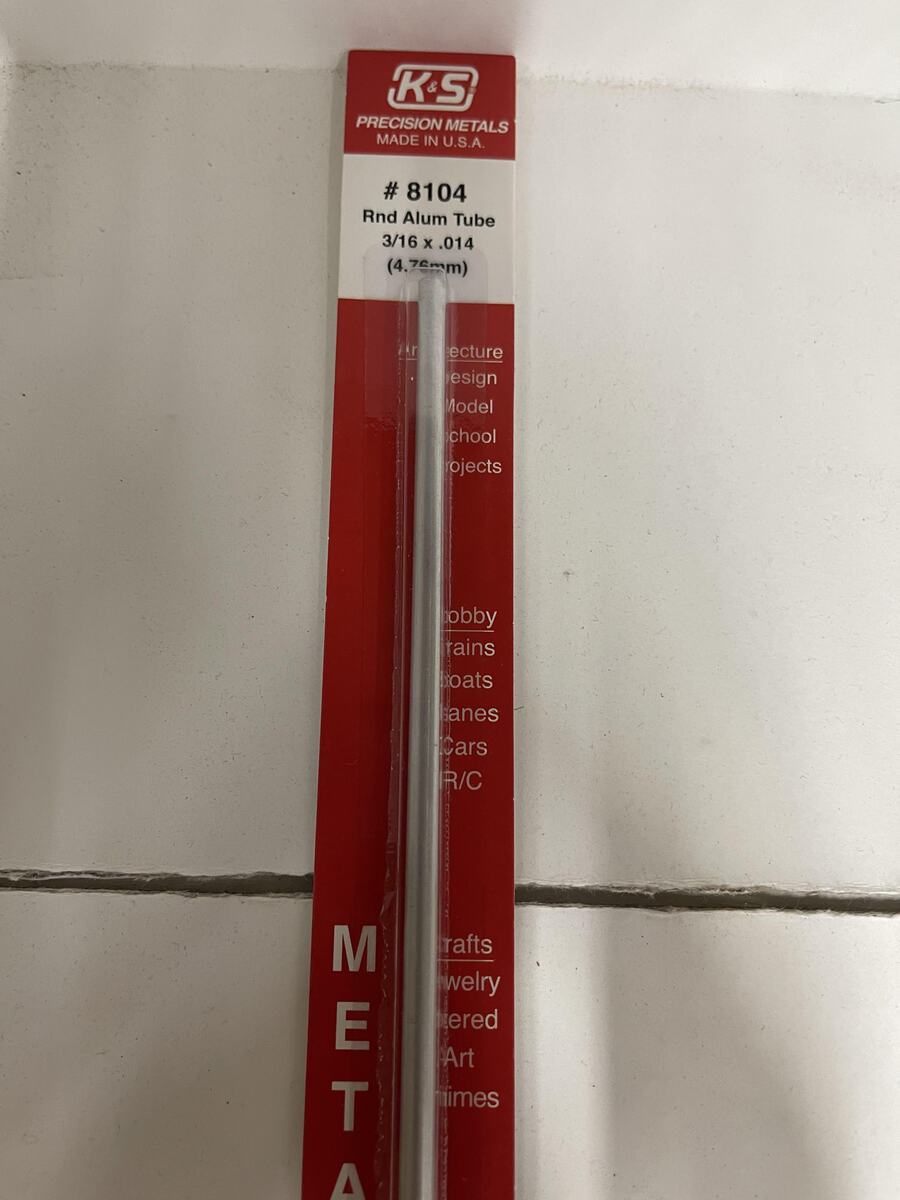 K&S 104 3/16" x 12" Round Aluminum Tube