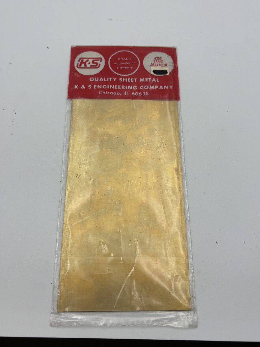 K&S 253 .032" x 4" x 10" Brass Aluminum Copper Sheet
