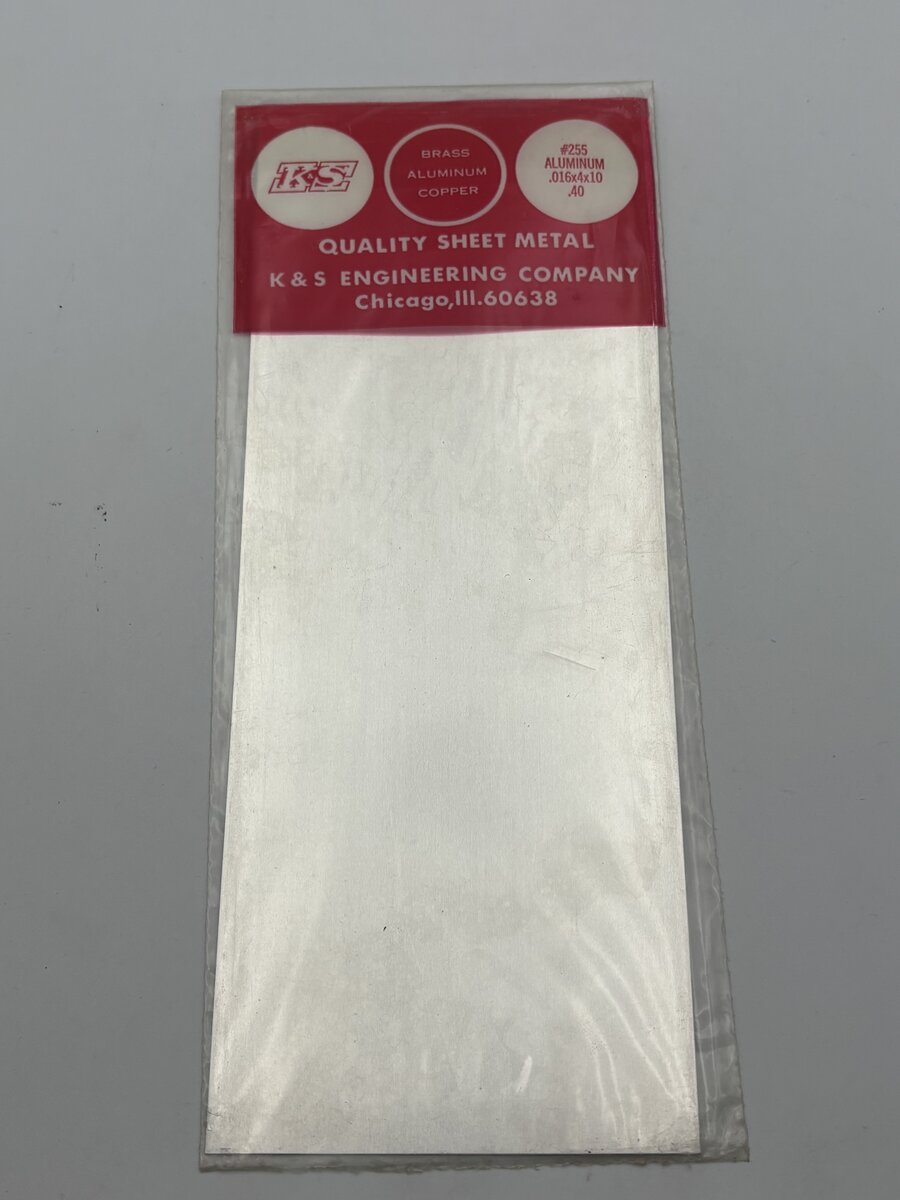 K&S 255 .016'' x 4" x 10" Aluminum Sheet