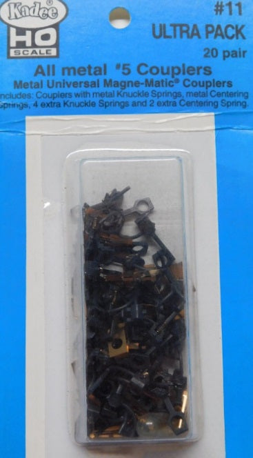 Kadee 11 HO Pack # 5 Metal Couplers Bulk Pack (20 Pairs of 2)
