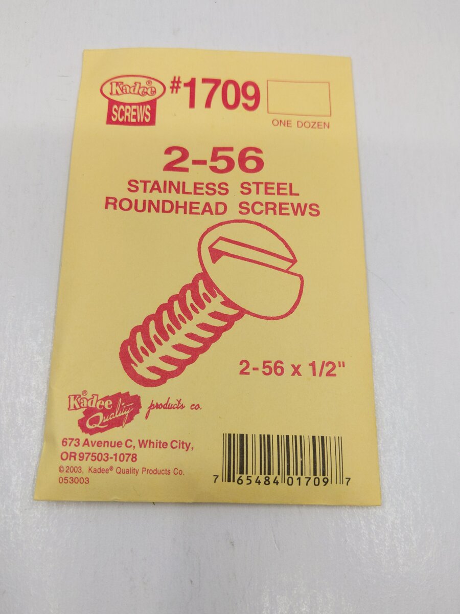 Kadee 1709 Multi Scale Stainless Steel Roundhead Screws 2-56 x 1/2