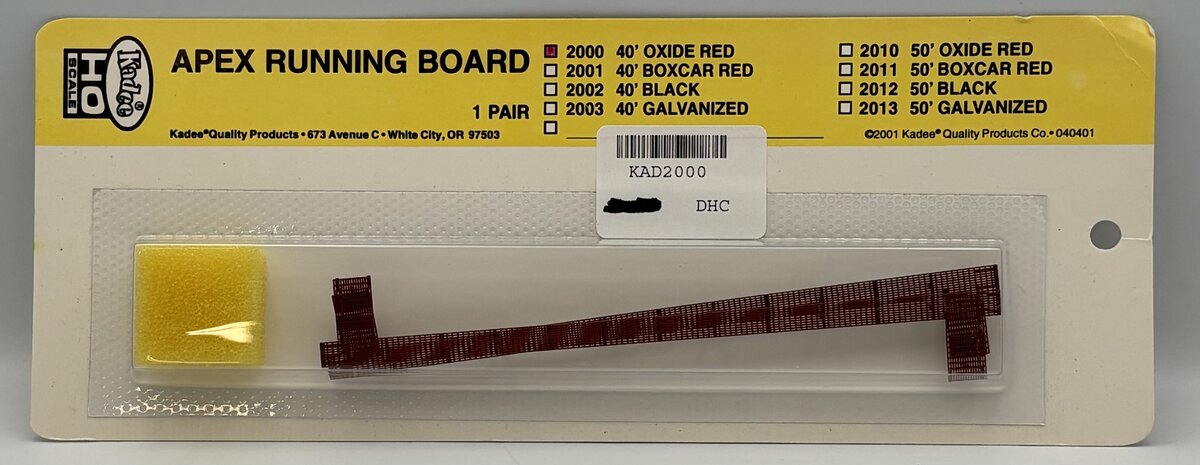 Kadee 2000 HO 40' Foot Apex Running Board in Red Oxide