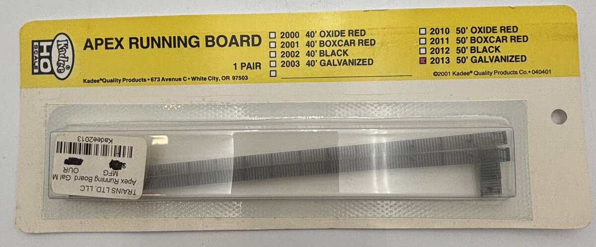 Kadee 2013 HO 50 Foot Apex Running Board in Galvanized