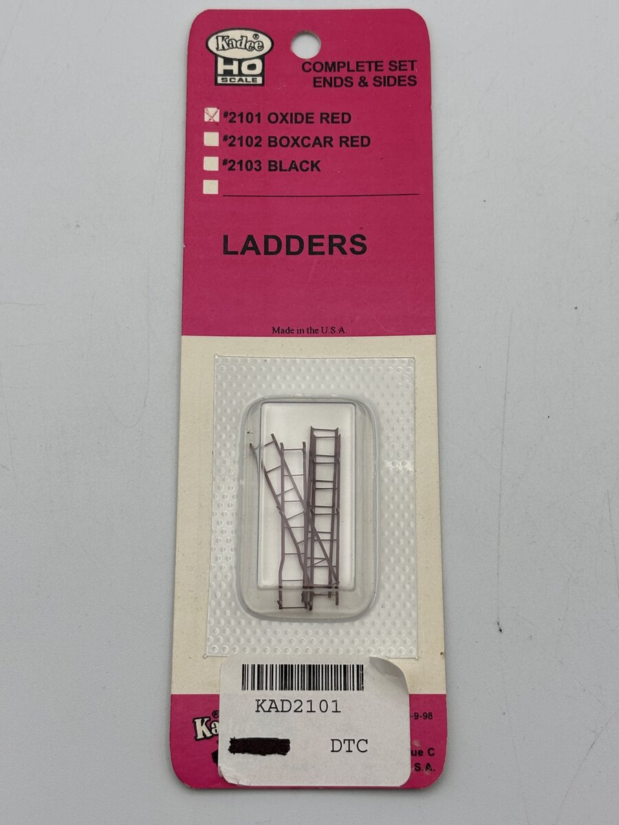 Kadee 2101 HO 40 Foot PS-1 Ladder Set in Red Oxide Includes Ends & Sides