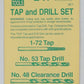 Kadee 247 HO Tap and Drill Set 1-72 Tap/No.53 Tap Drill/No.48 Clearance Drill