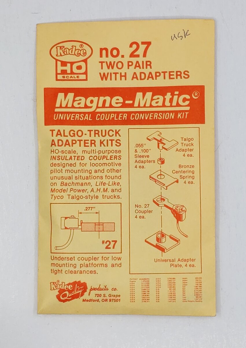 Kadee 27 HO Scale Magne-Matic Universal Coupler Conversion Kit 2 Pair & Adapters