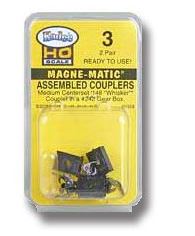 Kadee 3 HO Coupler Magne-Matic Couplers Two Pair - with Draft Gear Kit