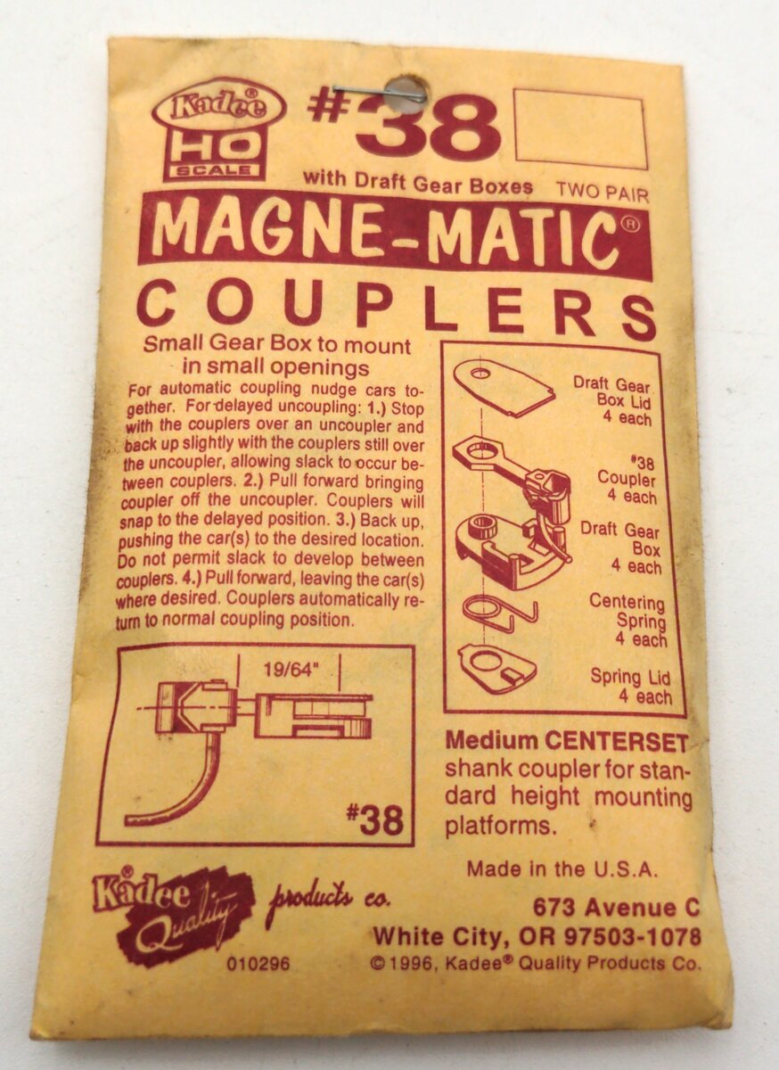 Kadee 38 HO 30-Series Coupler Medium (19/64