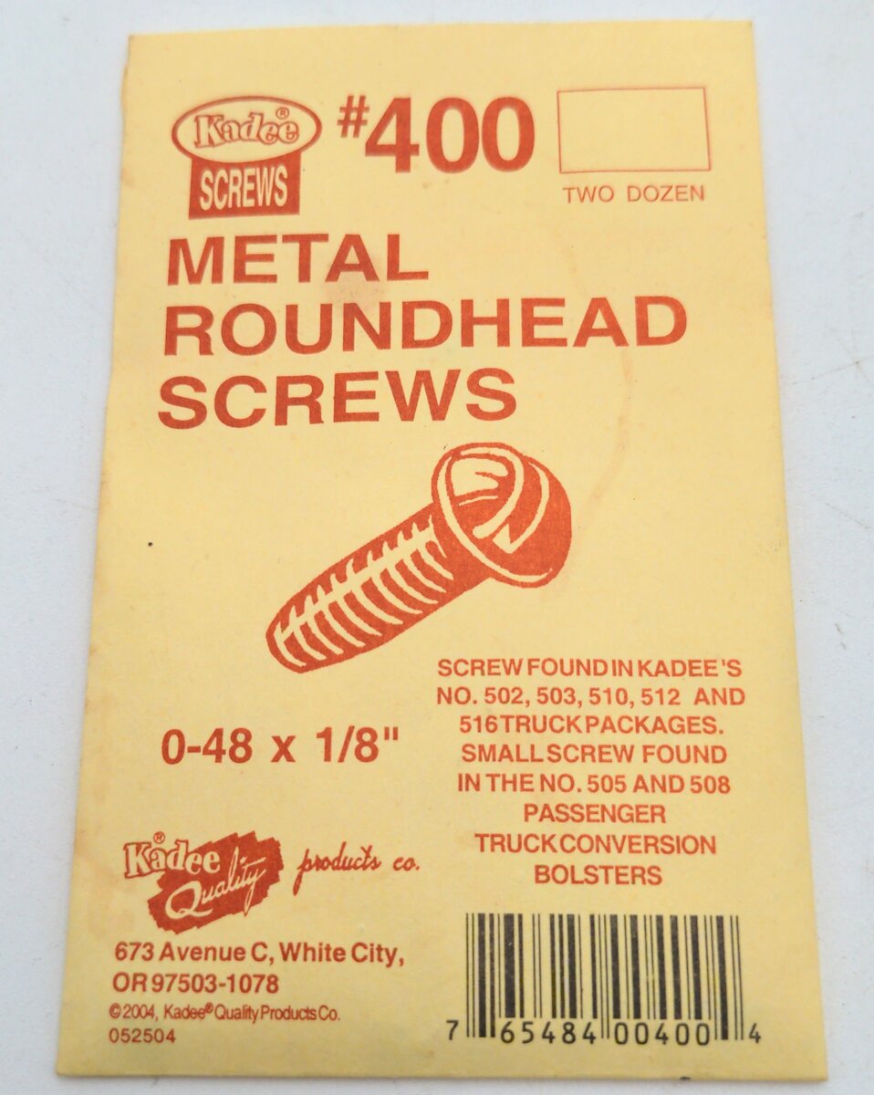 Kadee 400 HO 0-48 x 1/8" Coupler Mounting Self-Tapping Metal Screw (Pack of 24)