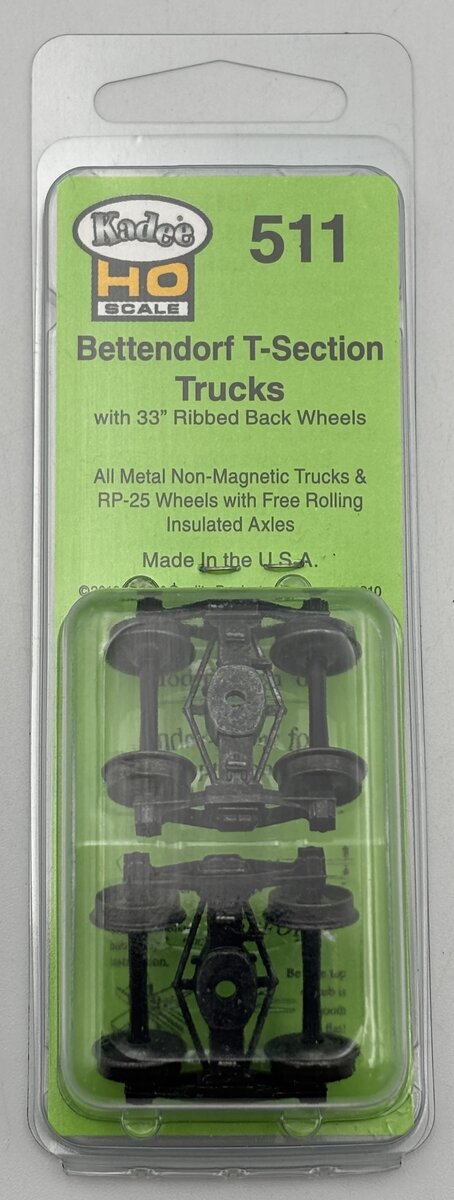 Kadee 511 HO Bettendorf T-Section Fully Sprung Metal Trucks Code 110