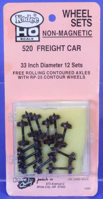 Kadee 520 HO Code 110 33" Smooth-Back RP-25 Wheel Non-Magnetic (Set of 12)