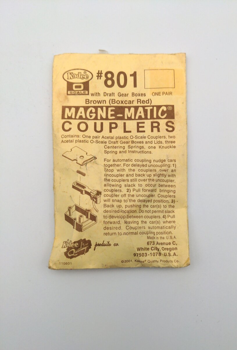 Kadee 801 O Brown Boxcar Red Acetal Plastic Couplers With Metal Springs