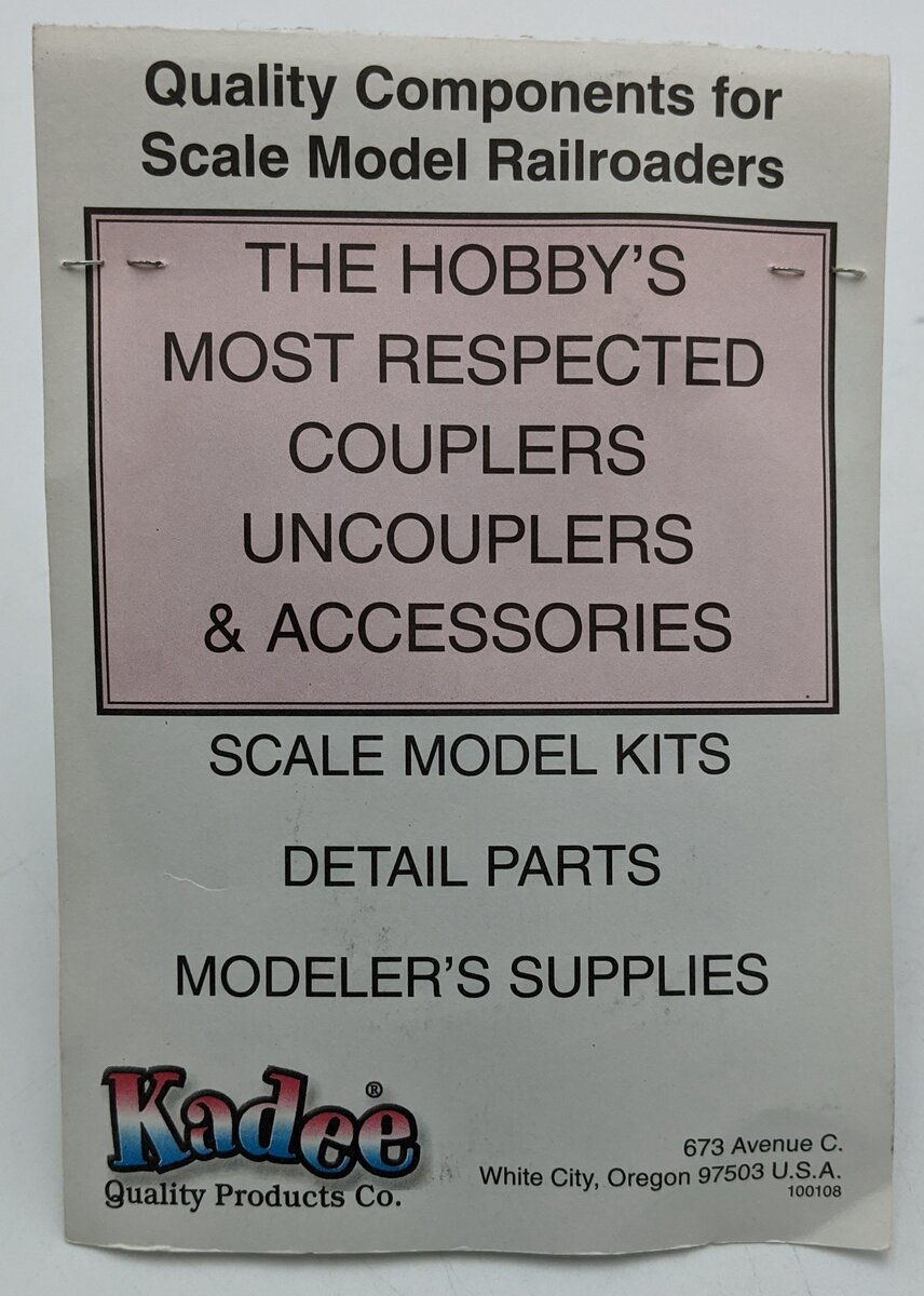 Kadee 830 G Scale Straight Centerset Shank Coupler & Body Mount Gear Box Kit