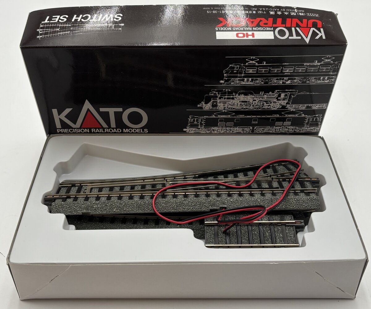 Kato 2-850 HO 9-3/4" #4 Unitrack Left Hand Electric Switch Turnout Set