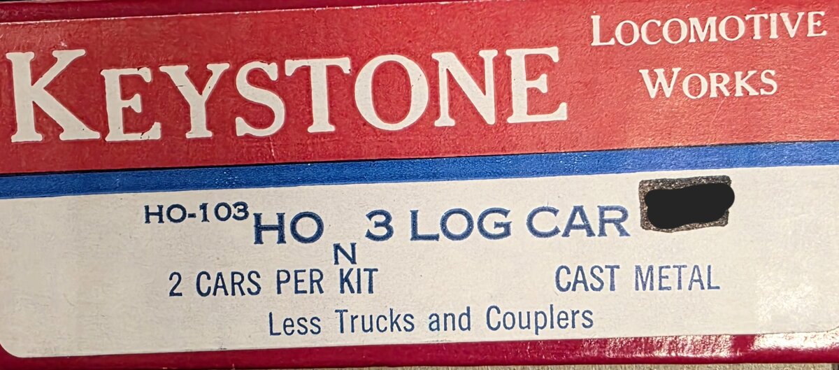 Keystone Locomotive HO-103 HOn3 Log Car Building Kit