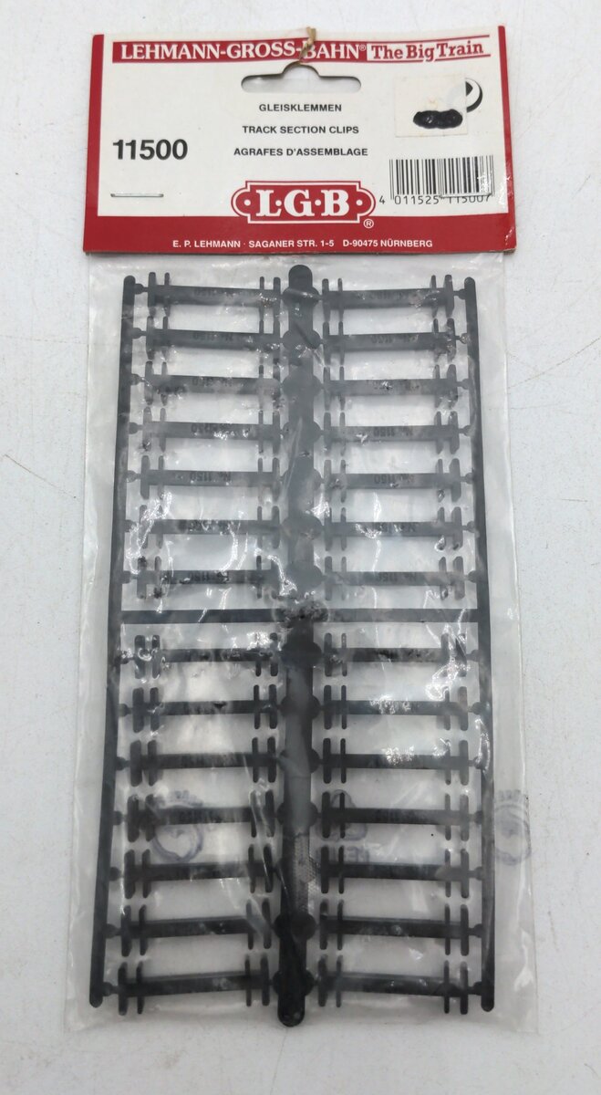 LGB 11500 G Scale Black Plastic Track Lock Clips (Pack of 28)