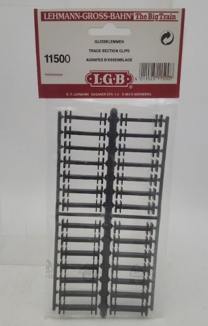 LGB 11500 G Scale Black Plastic Track Lock Clips (Pack of 28)
