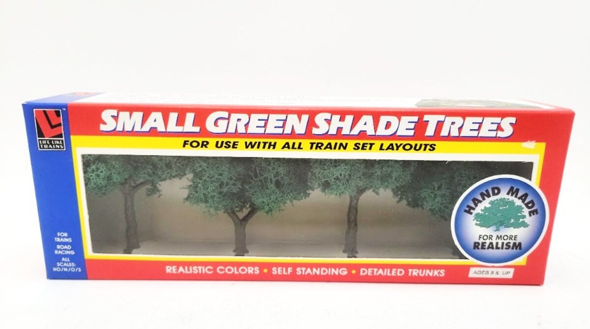 Life Like 1902 HO/N/O/S Scale Small Green Shade Trees Hand Made (Box of 4)